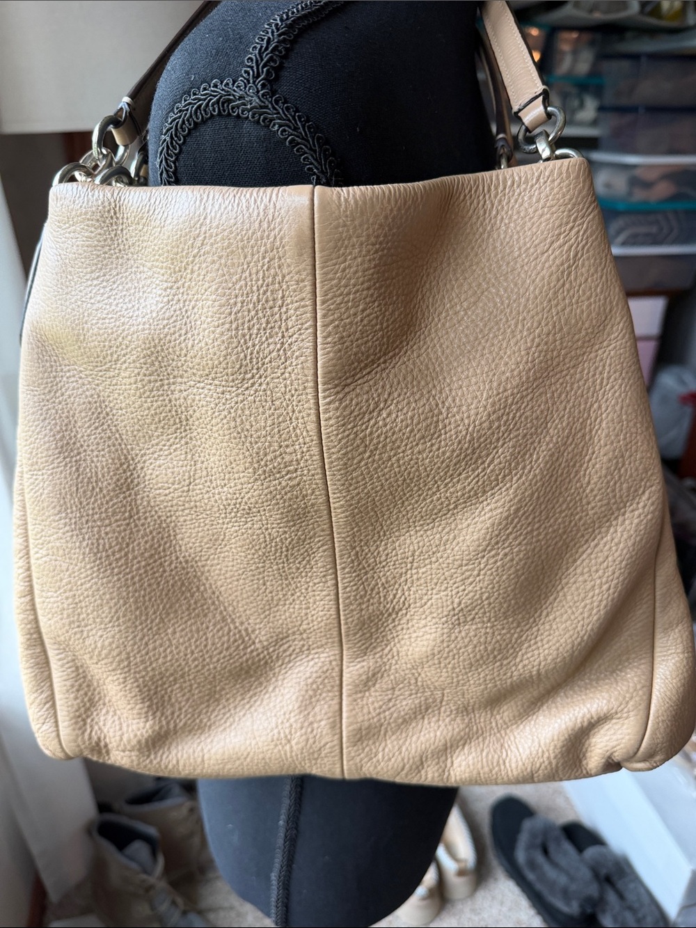Coach Tan Leather Shoulder Bag - Classic Neutral Tote